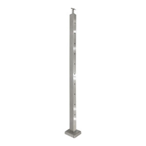 WRC-P36S 316 Stainless Steel Top-Mount Square Post for Cable Railing - 36" for stairs