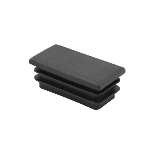 Plastic End Cap for 2″ x 1″ Rectangular Aluminum Rail – Black