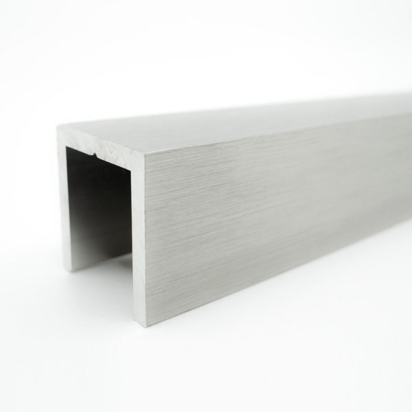 Aluminum 1″ Square Top Cap Rail for Glass Railing – 20 ft.