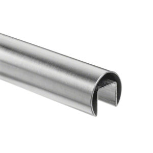 WRG-RDTC 316 Stainless Steel 1.67" Diameter Round Top Cap Rail for Glass Railing - 16.4 ft.