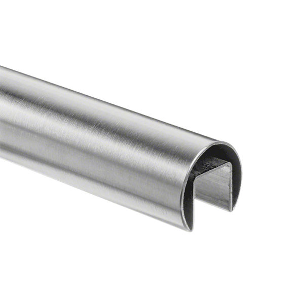 316 Stainless Steel 1.67″ Diameter Round Top Cap Rail for Glass Railing – 16.4 ft.