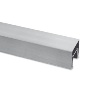WRG-SQTC 316 Stainless Steel 1.67" x 1.67" Square Top Cap Rail for Glass Railing - 16.4 ft.