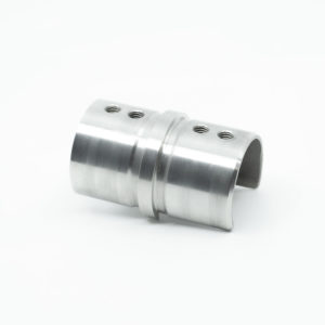 WRG-RTC180 316 Stainless Steel Mid or 180° Connector for 1.67" x 1.67" Round Top Cap Rail for Glass Railing