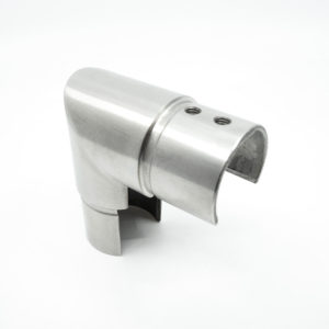 WRG-RTC90D 316 Stainless Steel 90°-Down Connector for 1.67" x 1.67" Round Top Cap Rail for Glass Railing