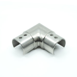 WRG-RTC90 316 Stainless Steel Corner or 90° Connector for 1.67" x 1.67" Round Top Cap Rail for Glass Railing