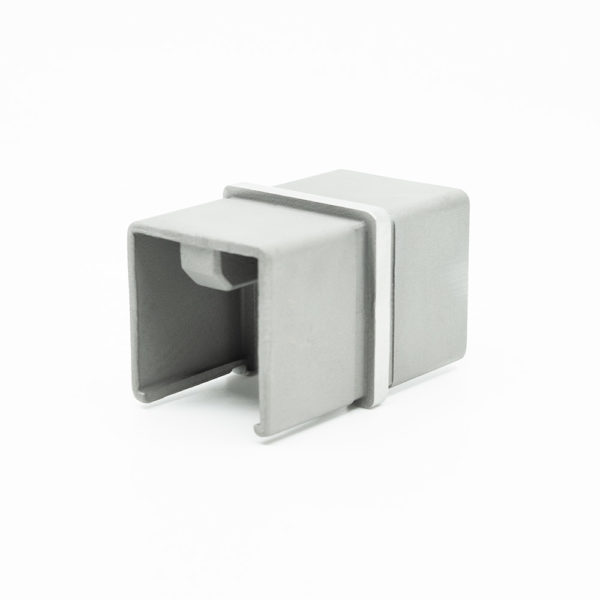 316 Stainless Steel Mid or 180° Connector for 1.67″ x 1.67″ Square Top Cap Rail for Glass Railing
