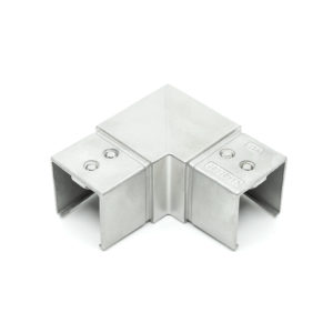 WRG-STC90 316 Stainless Steel Corner or 90° Connector for 1.67" x 1.67" Square Top Cap Rail for Glass Railing