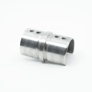 316 Stainless Steel Mid or 180° Connector for 1.67" x 1.67" Round Top Cap Rail for Glass Railing
