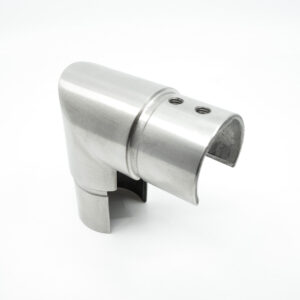 316 Stainless Steel 90°-Down Connector for 1.67" x 1.67" Round Top Cap Rail for Glass Railing