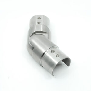EXCLUSIVE - 316 Stainless Steel Adjustable Connector HORIZONTAL for 1.67" x 1.67" Round Top Cap Rail for Glass Railing