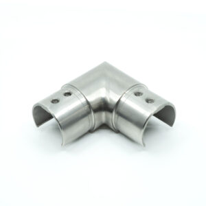 316 Stainless Steel Corner or 90° Connector for 1.67" x 1.67" Round Top Cap Rail for Glass Railing