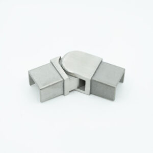 EXCLUSIVE - 316 Stainless Steel Adjustable Connector HORIZONTAL for 1" x 3/4" Rectangular Top Cap Rail for Glass Railing
